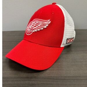 New CCM Detroit Red Wings NHL Sin Bin Trucker Hat Red White Snapback OSFM